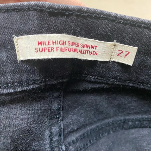 Levi's Mile High Super Skinny Black Size 27 - Picture 7 of 14
